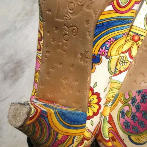 HoyVoy Peep Toe shoes used, colorful, size 37