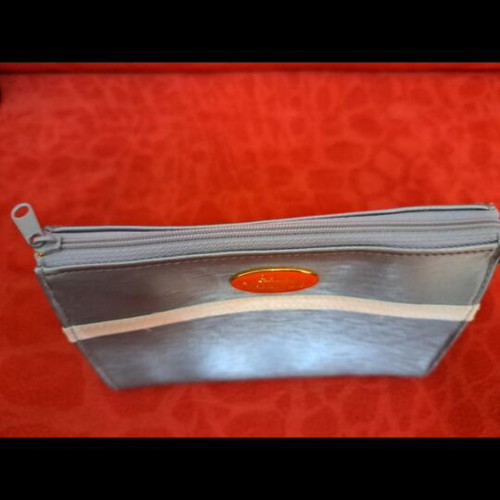 Dior Vintage Toiletry Bag Gray-Silver Satin New