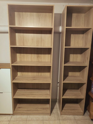 Wooden bookcases Simida 80x36x220cm & 50x36x220cm, adjustable shelves