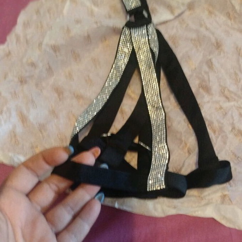 Med bra new with rhinestones, size 80B, black and silver