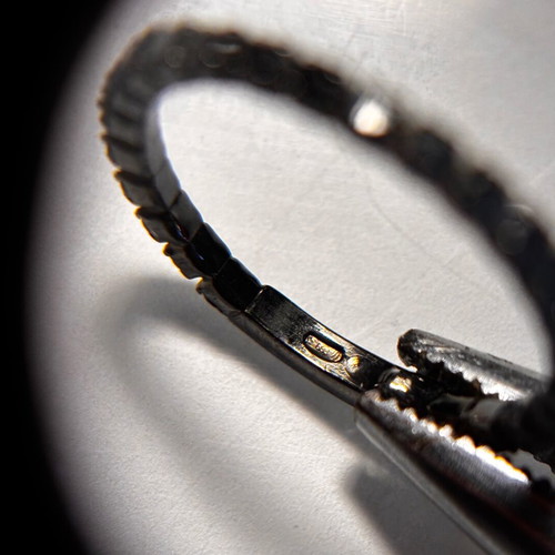 Gold ring k14 with black rhodium and zirconia new