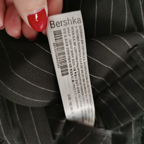 Bershka women's black high-waisted office pants with white stripes size M like new