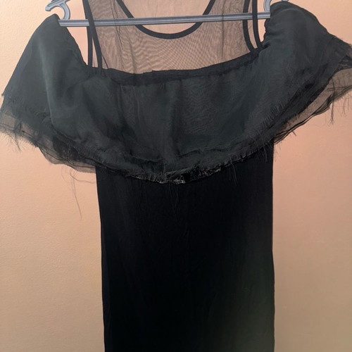 Dress new black with tulle and satin, size S