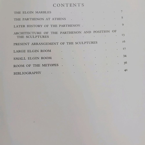 Sculptures of the Parthenon booklet used, English, 1950