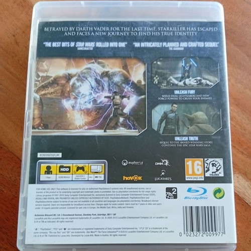 Star Wars The Force Unleashed 2 PS3 game used