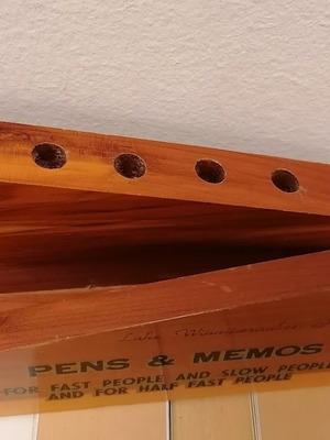 Vintage wooden desk organizer cedar solid wood