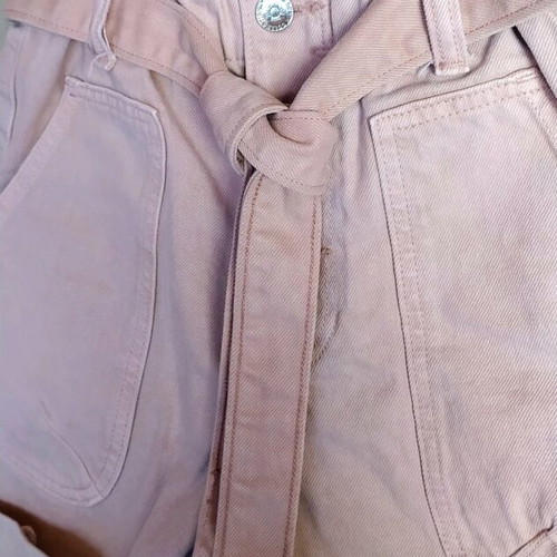 Zara dusty pink denim shorts used, size 34