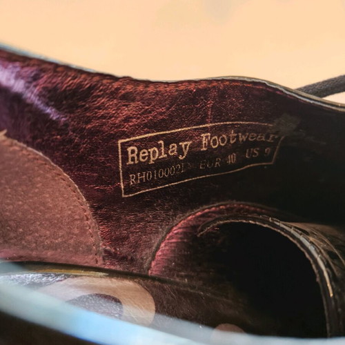 Replay women's oxford heels used, black patent leather