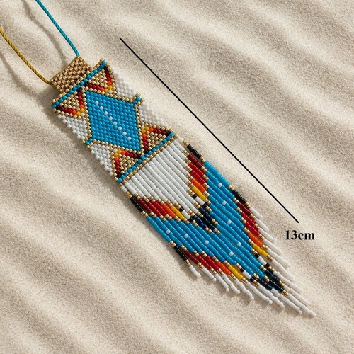 Handmade necklace with Miyuki beads multicolor, length up to 84cm