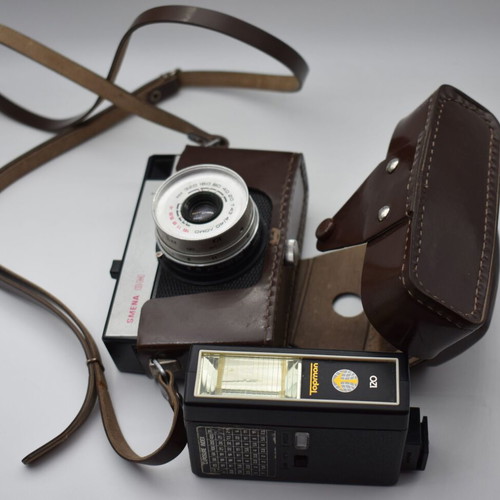 Russian collectible Smena camera with special case and flash used