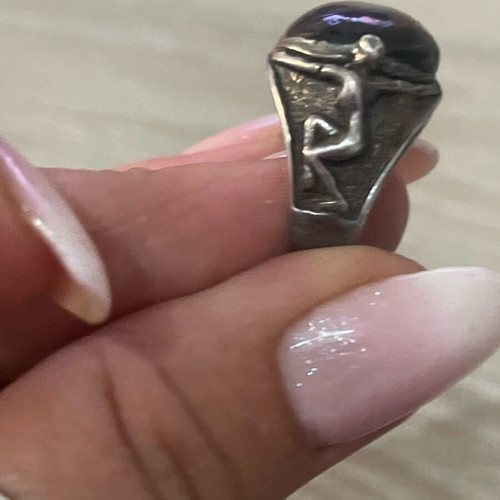 Silver 925 ring with tiger's eye size 45