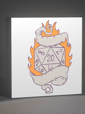 Dungeons & Dragons Dice on Fire Lightbox like new