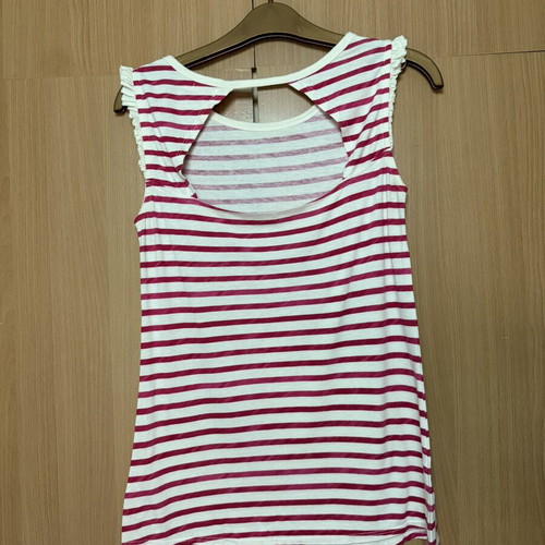 Bershka sleeveless blouse with red stripes used, size M