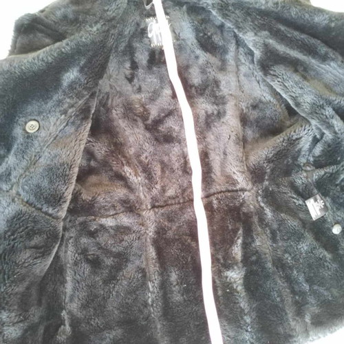 Jacket suede black with inner fur used, genuine leather