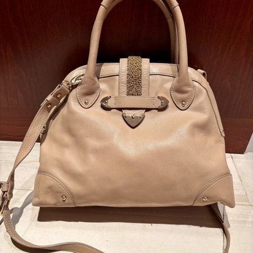 Uterque handbag like new, nude beige with gold details