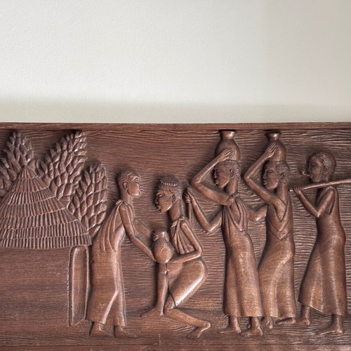 Wood Carving Panel from Africa used, vintage circa 1960