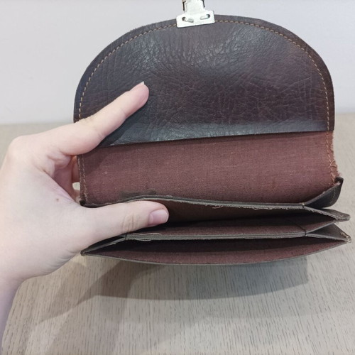 Retro document bag like new, brown natural leather