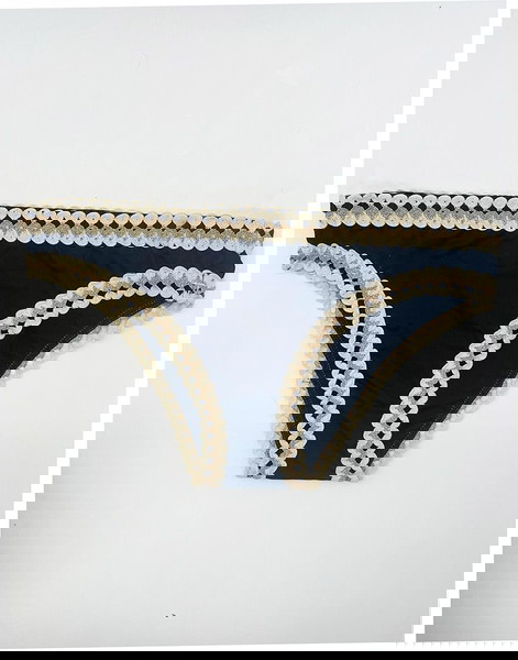 Αφόρετο Lida μαύρο μαγιό σλιπ με lurex τρέσα Small
