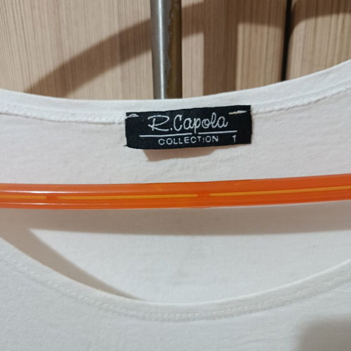 T-shirt with print size S used, white multicolor