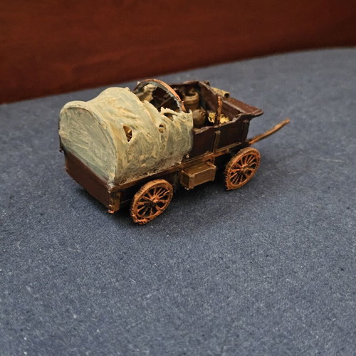 Abandoned wagon for DnD and tabletop, hand-painted and stylized