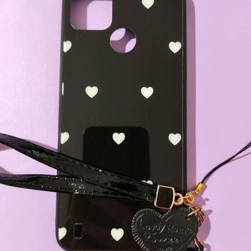 Oppo Realme C21Y phone case new black with heart strap