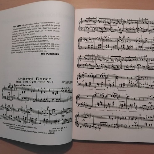 Piano Pieces for the Adult Student sheet music like new, English