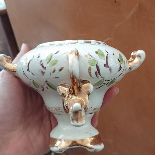 Porcelain Russian samovar used with wear marks