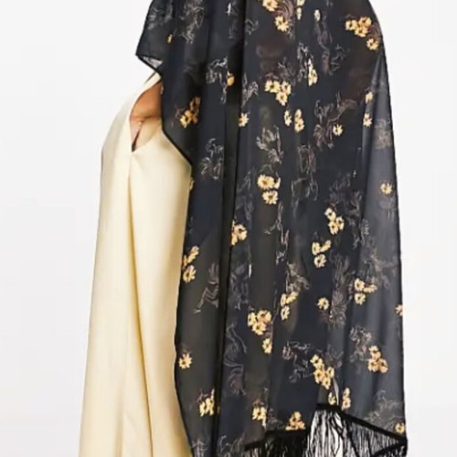 ASOS DESIGN women's scarf poncho like new with horse and flower print