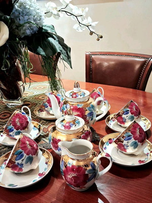 Σετ Τσαγιού Dulevo Porcelain Κόκκινη Παπαρούνα Vintage 1960-70 Καινούργιο