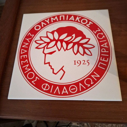 Olympiakos fan club ceramic tile like new 20x20