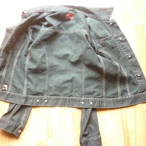 Women's Teen Short Black Denim Jacket Large Miss Denim used