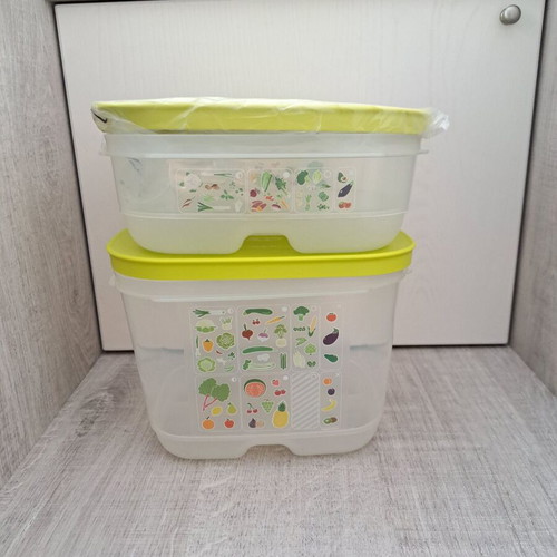 Tupperware smart cooling containers set 0.8L and 1.8L lime color new