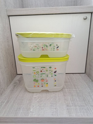 Tupperware smart cooling containers set 0.8L and 1.8L lime color new
