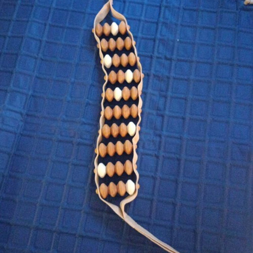 Manual wooden back massager roller ropes