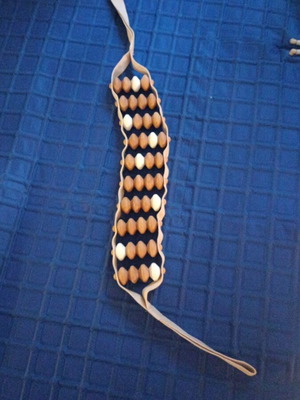 Manual wooden back massager roller ropes