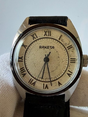 Raketa μηχανικό ρολόι μεταχειρισμένο με ρωμαϊκούς αριθμούς, ανδρικό