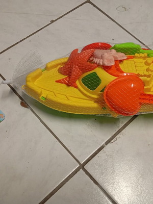 Toy Boat with Shovels new