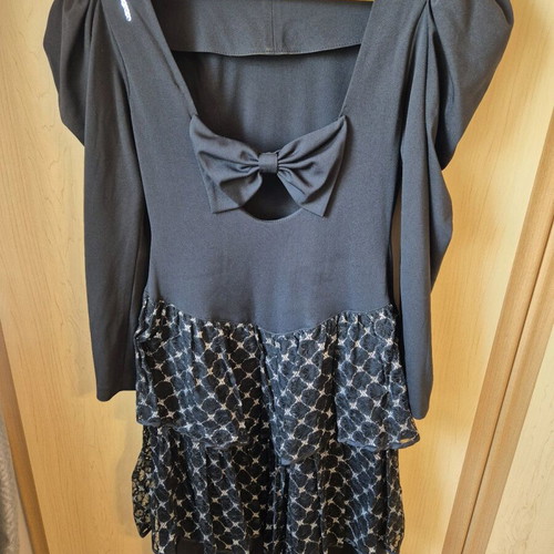 Vintage dress ’80s with sequins and lace black L like new