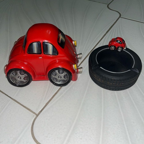 Beetle piggy bank and ashtray new, made of resin