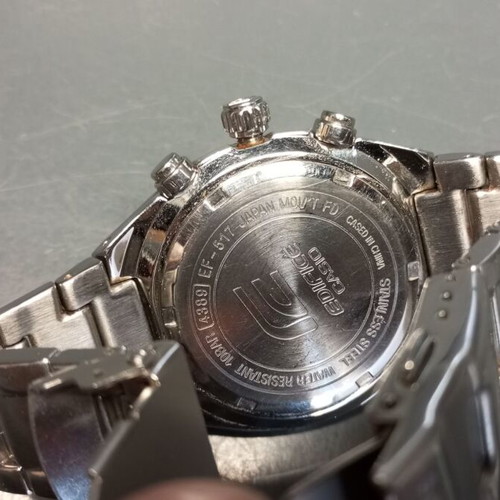 Casio Edifice Chronograph EF-517 men's wristwatch used, silver