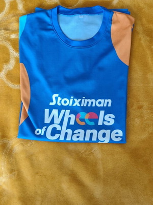 Stoiximan Wheels of Change marathon shirt like new, size XL