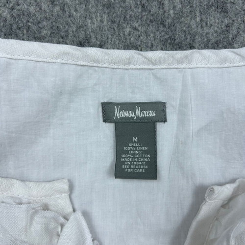 Neiman Marcus sleeveless linen dress medium with buttons used