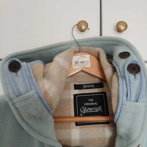 Gloverall Montgomery coat with hood like new, size XL, baby blue
