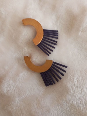 Handmade gold-plated earrings like new, gold and blue