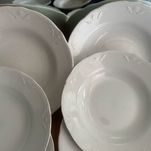 Vintage porcelain plates used, set of 9 pieces from 1920