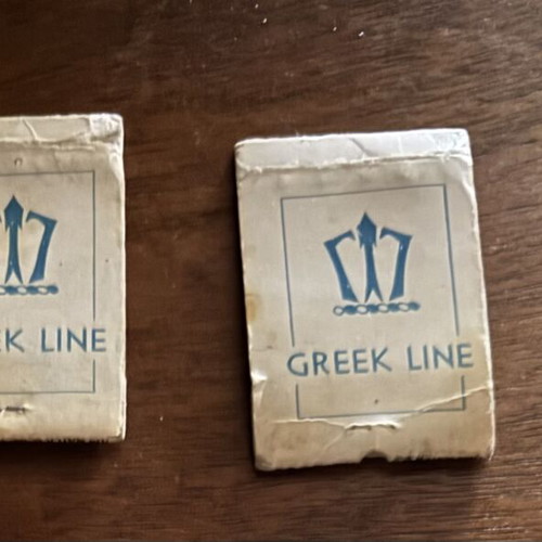 Vintage Greek Line matchboxes set of 3, nautical memorabilia