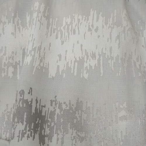 Curtain in grey viscose fabric, wave style