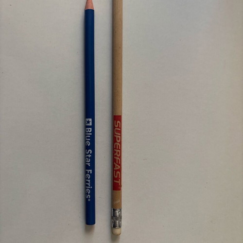 Superfast and Blue Star Ferries collectible pencils new, pack of 2