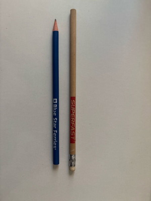 Superfast and Blue Star Ferries collectible pencils new, pack of 2