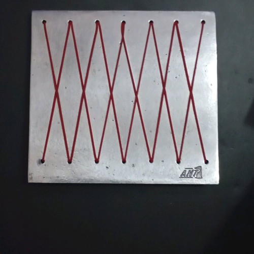 Sculpture used aluminum and red rubber for ANT1 TV station